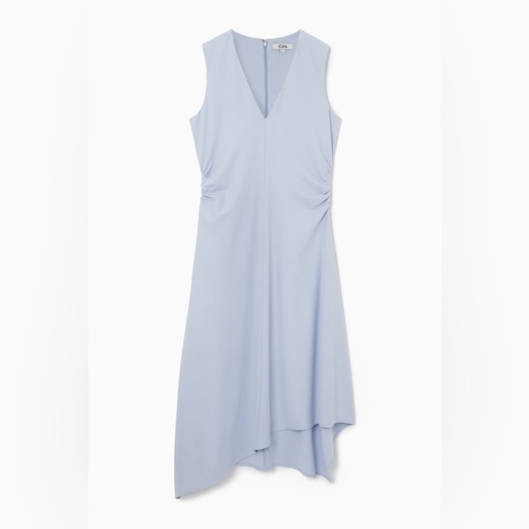 COS - GATHERED ASYMMETRIC MIDI DRESS NWT - Picture 1 of 6
